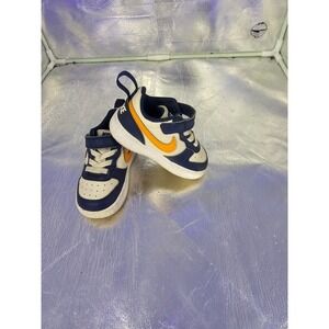 Nike Court Borough Low 2 TD Toddler Shoes Navy White Orange BQ5453-401 Size 5C